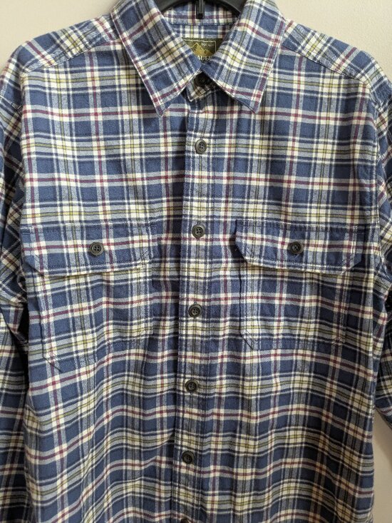 Eddie Bauer Other - eddie bauer men's M blue white red yellow long sleeve flannel 100% cotton #479